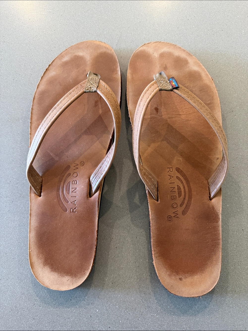 Rainbow Brown Leather Sandals